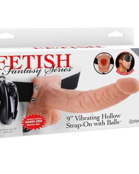 FETISH FANTASY SERIES - ARNÉS AJUSTABLE CONTROL REMOTO PENE REALÍSTICO CON TESTÍCULOS 23 CM