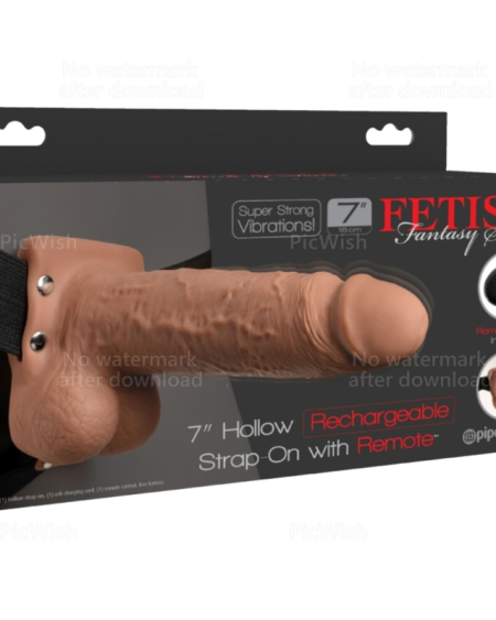 FETISH FANTASY SERIES - ARNÉS AJUSTABLE PENE REALÍSTICO CON TESTÍCULOS RECARGABLE Y VIBRADOR 17.8 CM