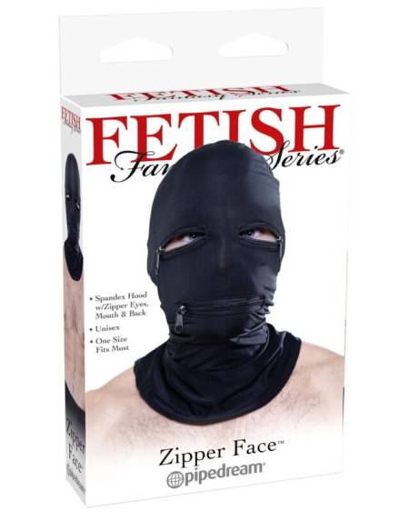 FETISH FANTASY SERIES - PASAMONTAÑAS CON CREMALLERAS NEGRO