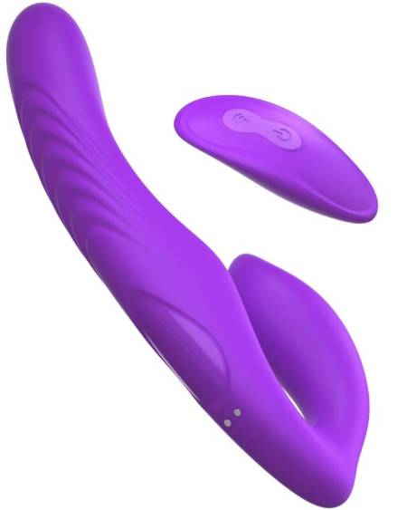 Vibrador de dupla penetração Violeta com controlo remoto