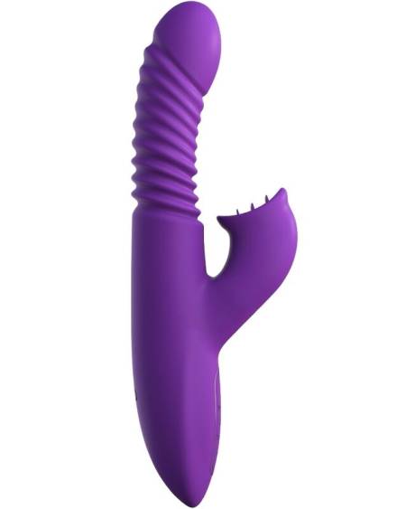 Estimulador clitoriano com função calor, oscilação e vibração violeta.