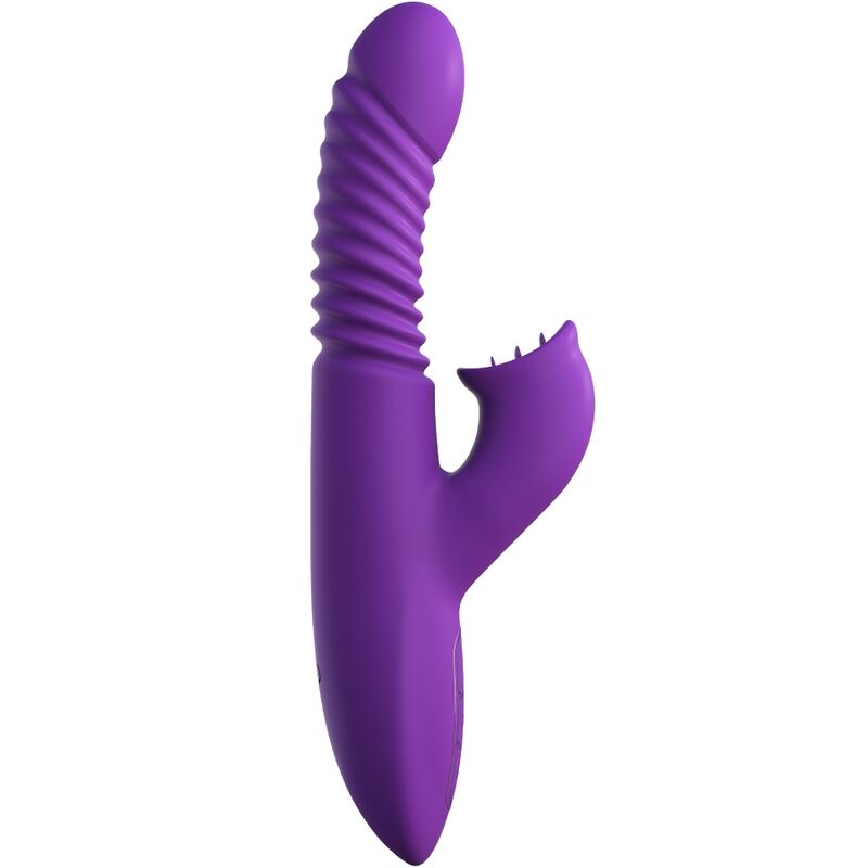 Estimulador clitoriano com função calor, oscilação e vibração violeta.