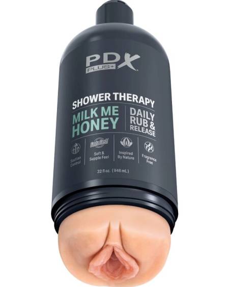 PDX PLUS - MASTURBADOR STROKER DISEÑO DISCRETO DE BOTE CHAMPU MILK ME HONEY