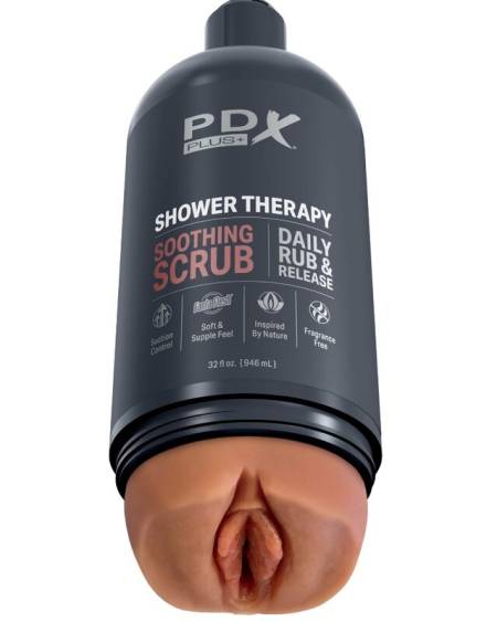 PDX PLUS - MASTURBADOR STROKER DISEÑO DISCRETO DE BOTE CHAMPU SOOTHING SCRUB CARAMELO