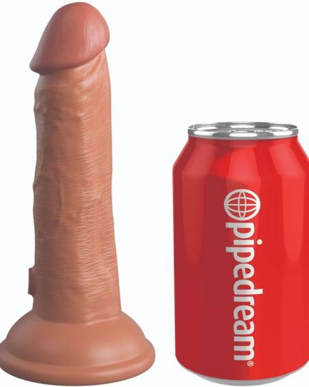 KING COCK - ÉLITE DILDO REALÍSTICO SILICONA 15.2 CM CARAMELO