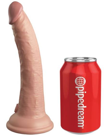 KING COCK - ÉLITE DILDO REALÍSTICO VIBRADOR & SILICONA CONTROL REMOTO 17.8 CM