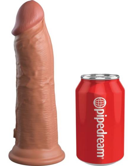 KING COCK - ÉLITE DILDO REALÍSTICO VIBRADOR & SILICONA 20.3 CM CARAMELO