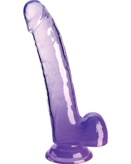 KING COCK - CLEAR DILDO CON TESTÍCULOS 20.3 CM MORADO