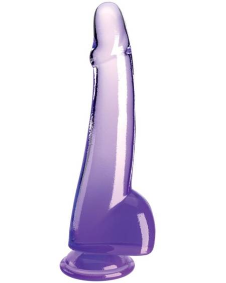 KING COCK - CLEAR DILDO CON TESTÍCULOS 19 CM MORADO