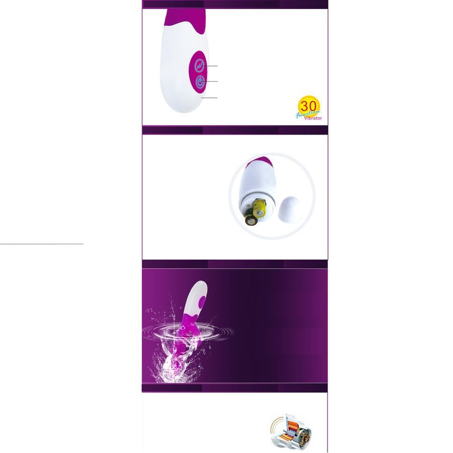 Vibrador elegantemente desenhado em lila e branco para estimulação do clítoris