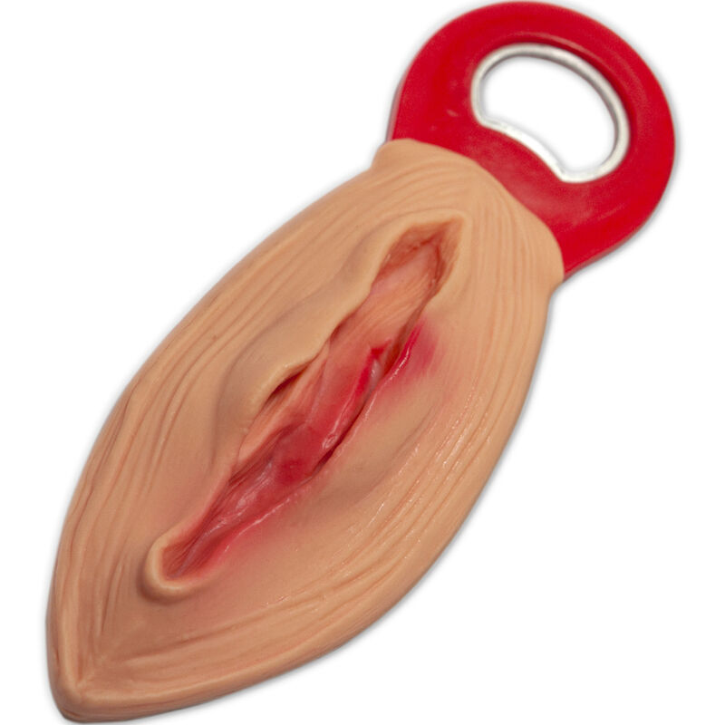 Abridor com forma de vagina colorido