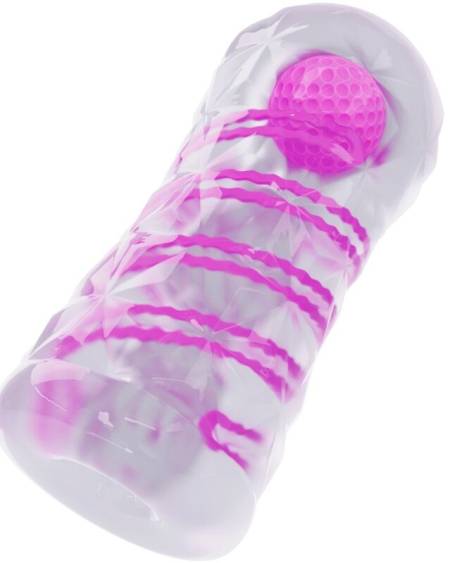 Masturbador Masculino Fantasy Espiral Interna e Bolas Transparente