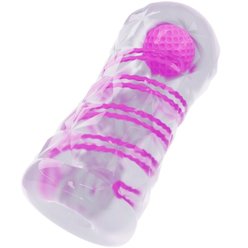 Masturbador Masculino Fantasy Espiral Interna e Bolas Transparente