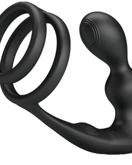Anel para pénis Marshall da Pretty Love com plug anal vibratório