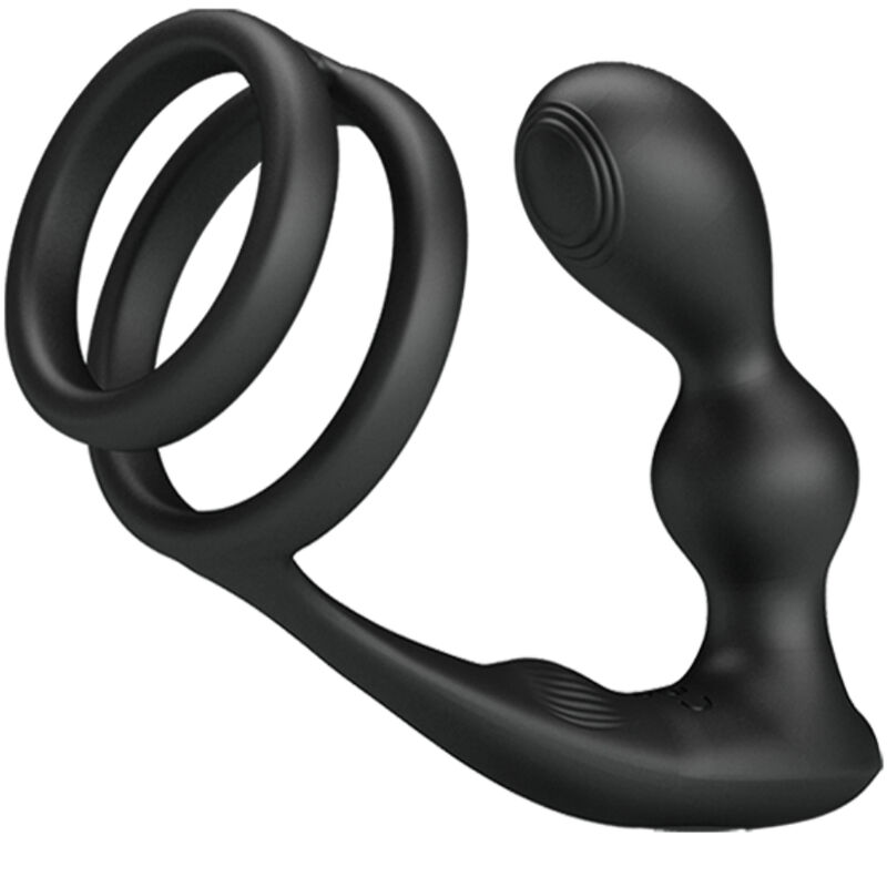 Anel para pénis Marshall da Pretty Love com plug anal vibratório