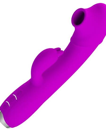 Vibrador-succcionador recarregável roxo Pretty Love