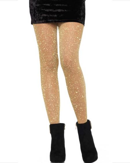LEG AVENUE - MEDIAS TRANSPARENTES DORADAS