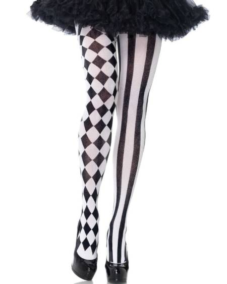LEG AVENUE - MEDIAS ARLEQUIN NEGRO/BLANCO