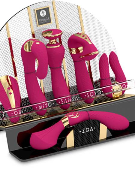 SHUNGA - EXPOSITOR 6 MASAJEADORES ÍNTIMOS FUCSIA