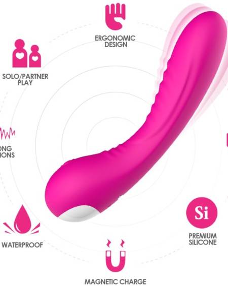 Vibrador Legend da ARMONY, curvo e flexível, disponível em fúcsia e violeta