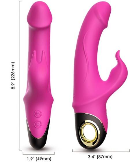 Dildo vibrador Rabbit rotador fúcsia ARMONY
