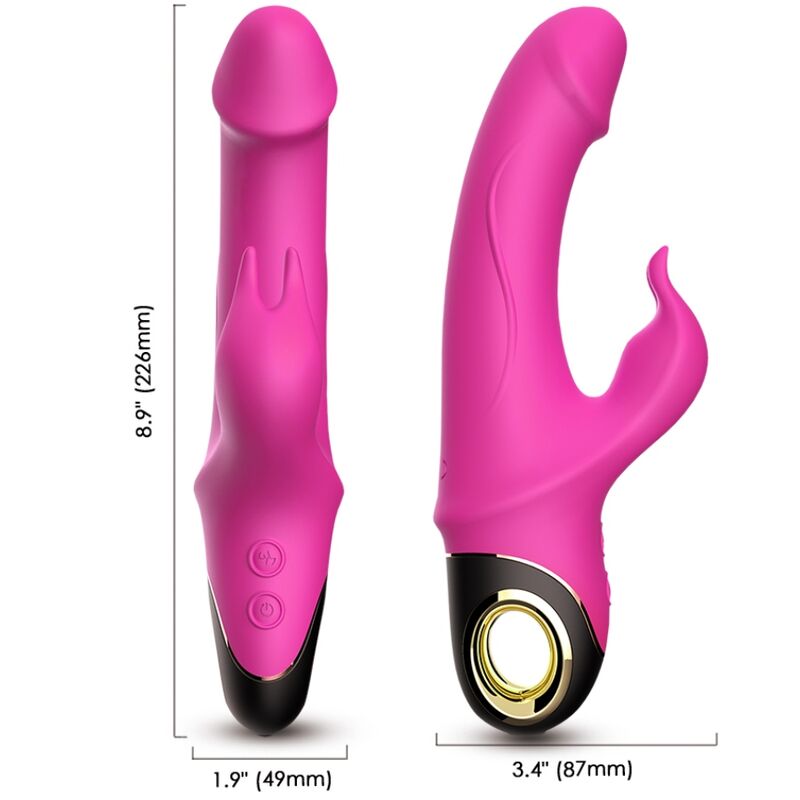 Dildo vibrador Rabbit rotador fúcsia ARMONY