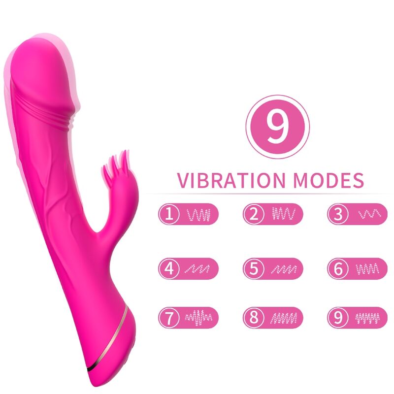 Vibrador coelho ARMONY curvo, recarregável por USB e com motores independentes
