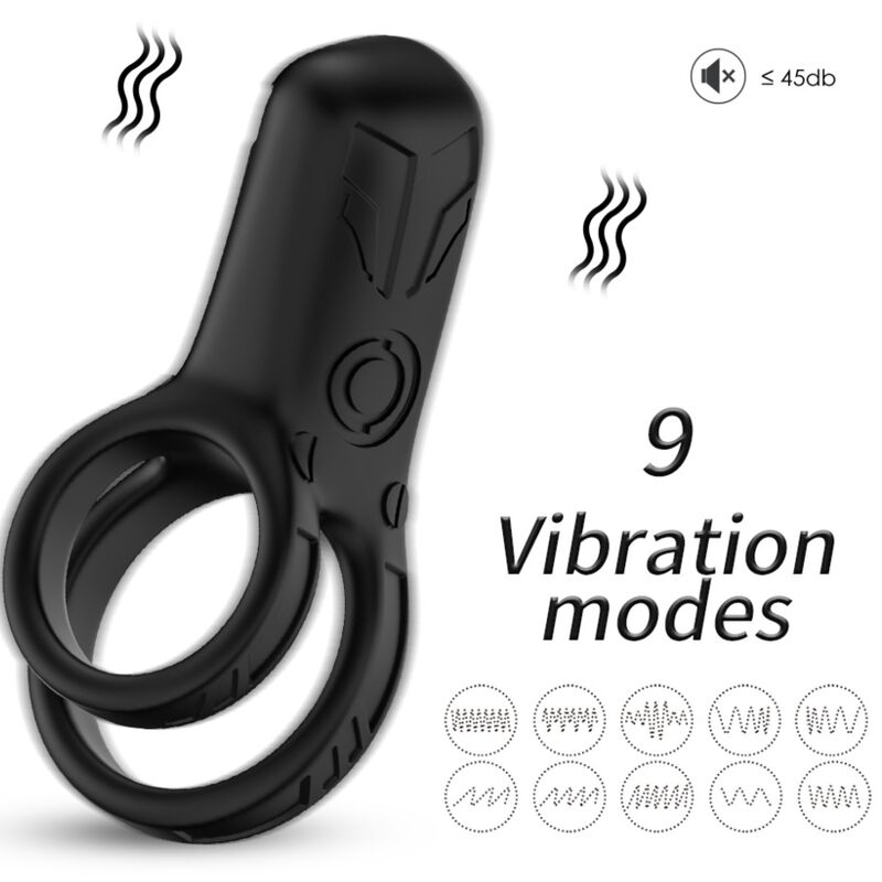 Anel vibrador duplo da ARMONY em silicone médico premium