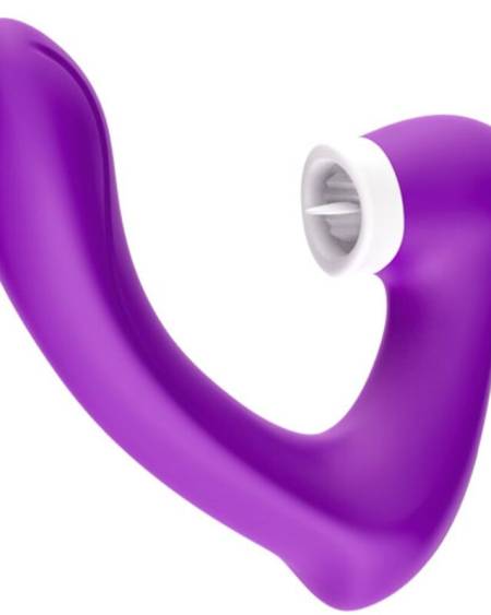 ARMONY - SECRETKISS ESTIMULADOR CON LENGUA CLITORIS & VIBRADOR CURVO VIOLETA