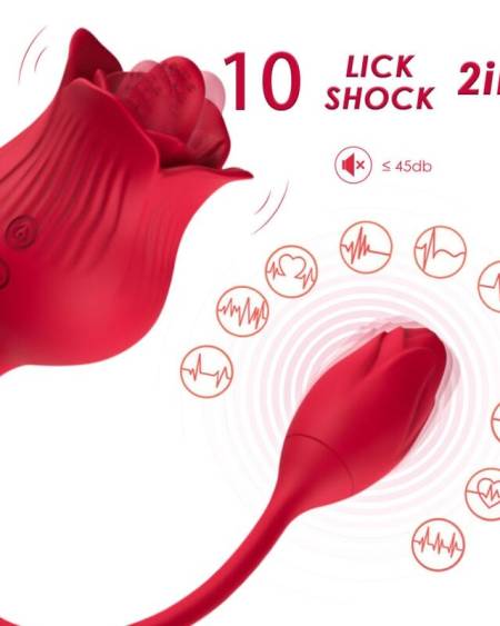 ARMONY - ROSA VIBRADOR ESTIMULADOR CLÍTORIS CON COLA 10 MODOS ROJO