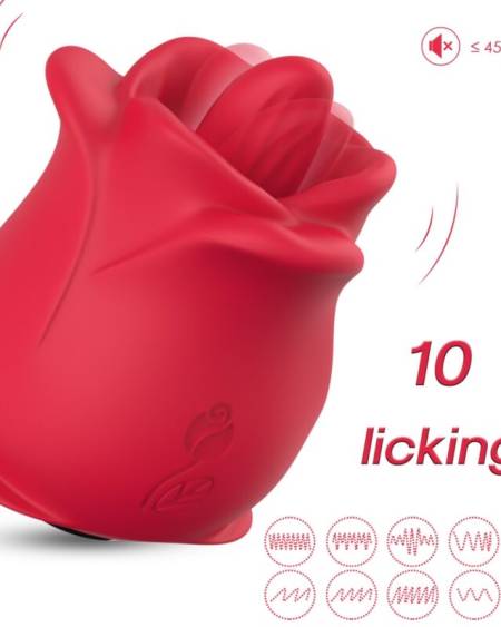 ARMONY - ROSA VIBRADOR ESTIMULADOR CON LENGUA CLITORIS 10 MODOS ROJO