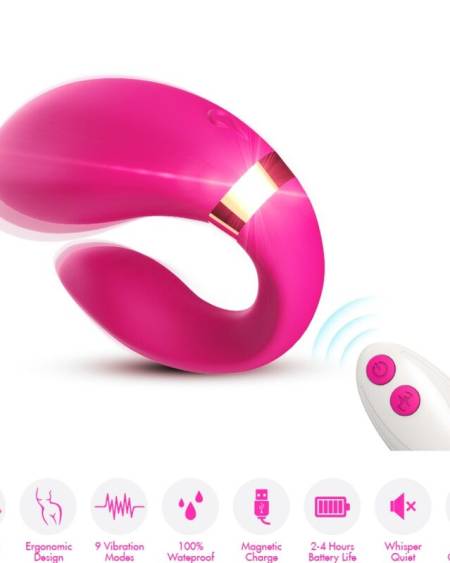 ARMONY - CRESCENT VIBRADOR PAREJA CONTROL REMOTO FUCSIA