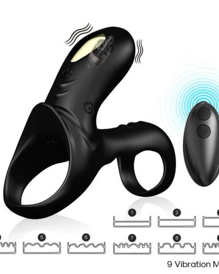 Anel Duplo Vibrador Casal Preto ARMONY