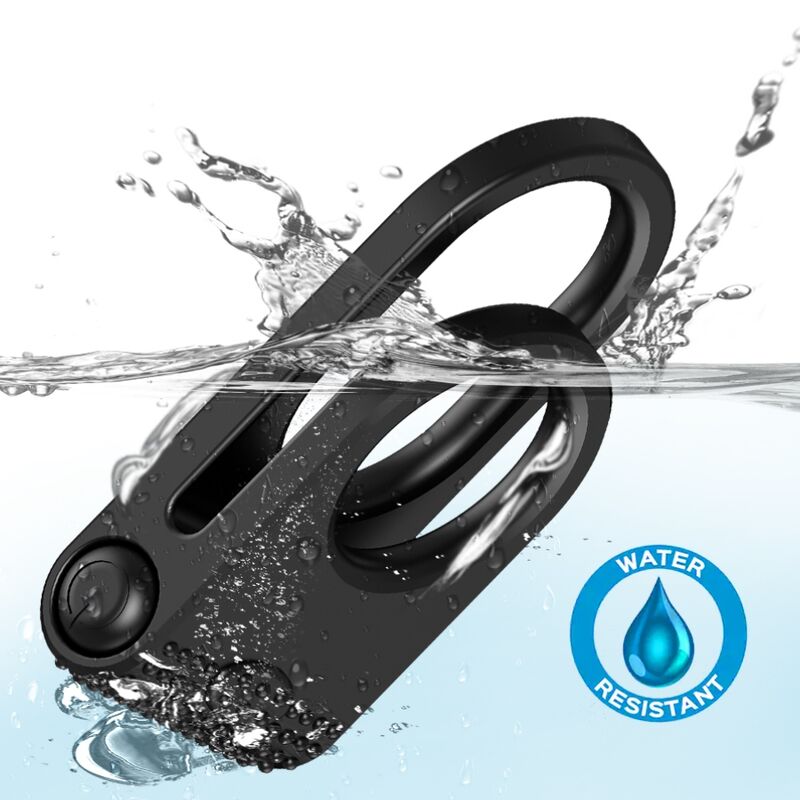 Anel Duplo Vibrador Casais ARMONY em silicone médico preto