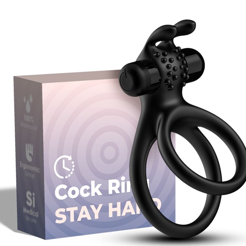 Anel duplo vibrador para casal ARMONY na cor preta