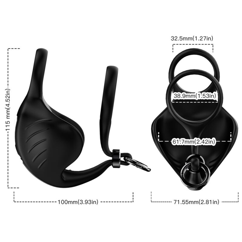 ARMONY - MANTA ANILLO VIBRADOR TESTÍCULOS NEGRO