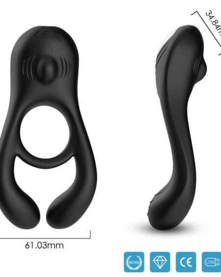 Anel vibrador duplo ARMONY Veyron cor preto