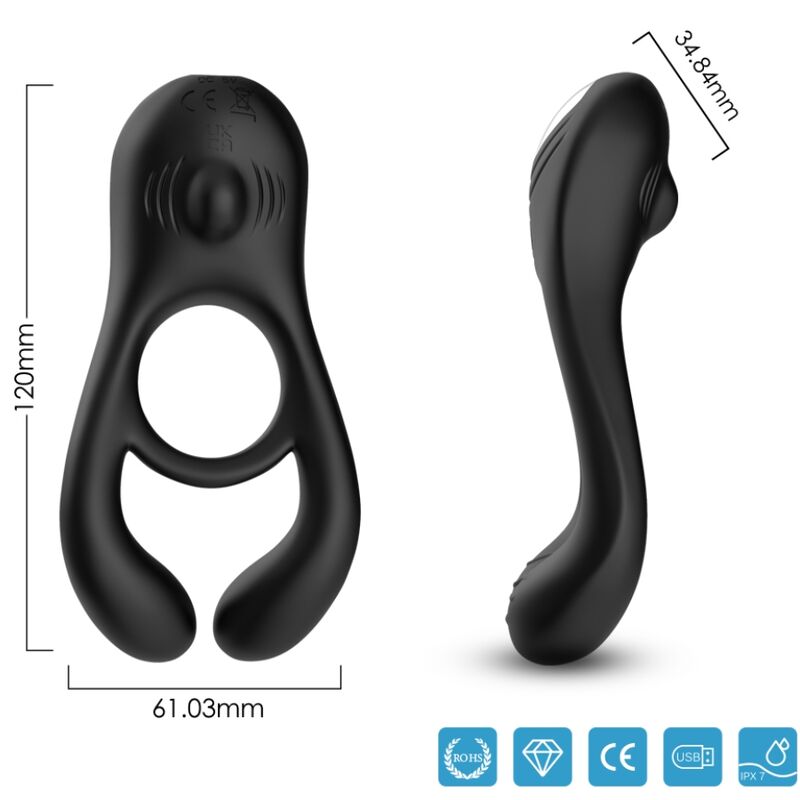 Anel vibrador duplo ARMONY Veyron cor preto