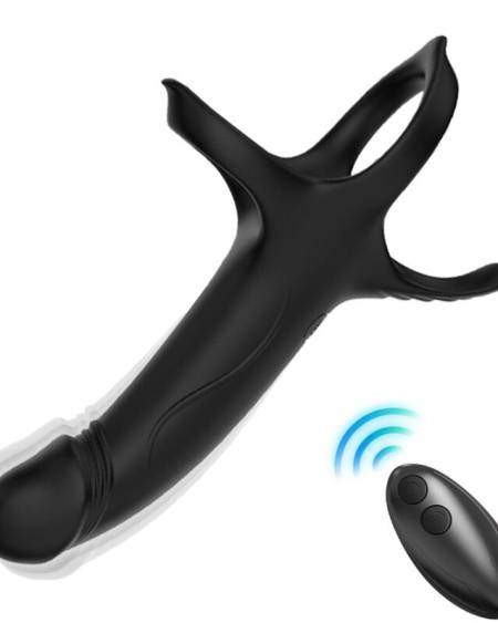 Dildo com anel e vibrador remoto ARMONY