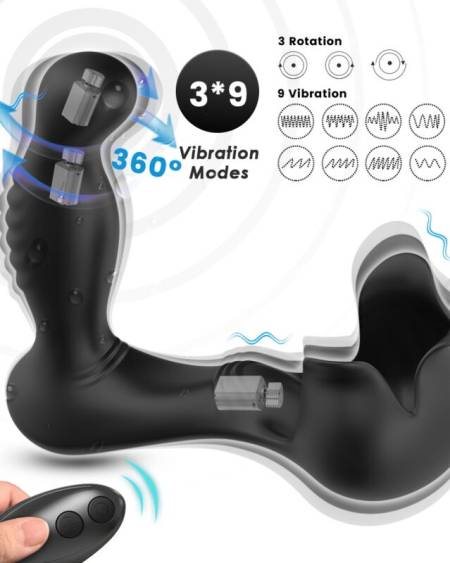 ARMONY - SURROUND VIBRADOR ANAL & ESTIMULADOR TESTÍCULOS CONTROL REMOTO NEGRO