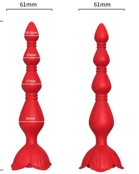 ARMONY - ROSA VIBRADOR PAGODA & PLUG ANAL ROJO