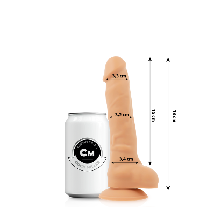 COCK MILLER - DILDO REALÍSTICO SILICONA DENSITY ARTICULABLE NATURAL 18 CM