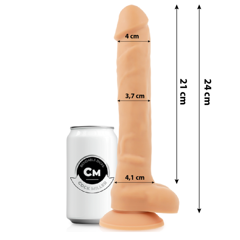 COCK MILLER - DILDO REALÍSTICO SILICONA DENSITY ARTICULABLE 24 CM