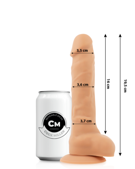 COCK MILLER - DILDO REALÍSTICO SILICONA DENSITY ARTICULABLE NATURAL 19.5 CM