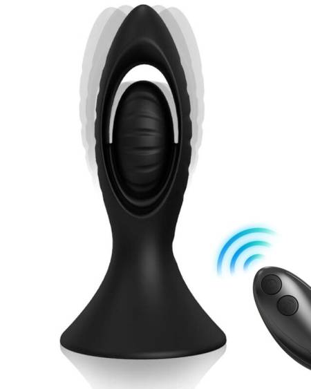 ARMONY - VIBRADOR & PLUG ANAL SILICONA NEGRO