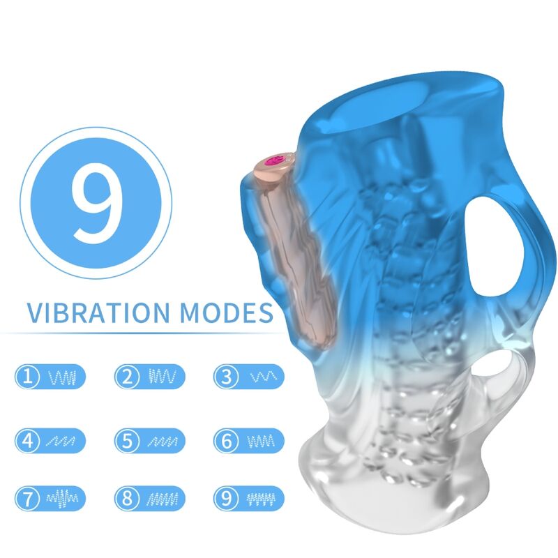 Masturbador Dedal e Vibrador Azul Degradado ARMONY