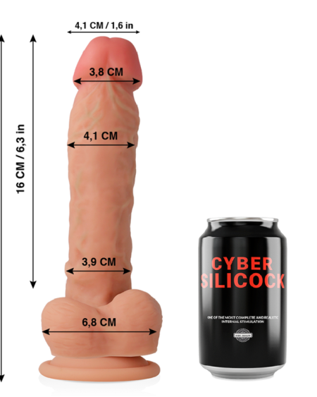CYBER SILICOCK - MAGNUS REALÍSTICO SILICONA LÍQUIDA 20.5 CM -O- 4.1 CM