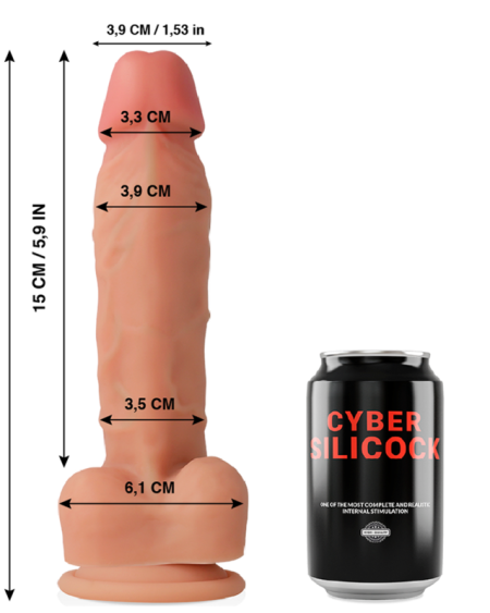 CYBER SILICOCK - OLIVER REALÍSTICO SILICONA LÍQUIDA 19 CM -O- 3.9 CM