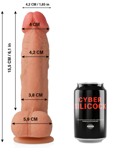 CYBER SILICOCK - SAUL REALÍSTICO SILICONA LÍQUIDA 21 CM -O- 4.2 CM