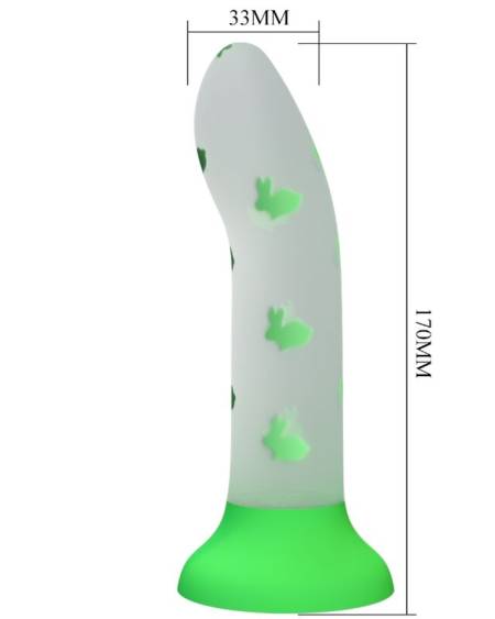 PRETTY LOVE - MAGICAL NIGHTFALL DILDO SIN VIBRACIÓN LUMINOSO VERDE